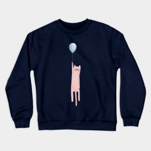 Watercolor cat with a balloon. Crewneck Sweatshirt